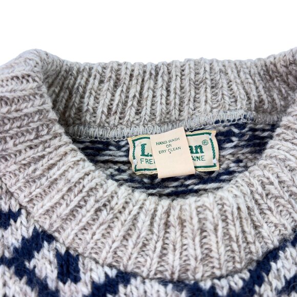 Vintage LL Bean Crewneck Fair Isle Sweater Mens Size XL Wool Blend Made In USA - Picture 8 of 8